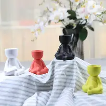 

Excellent Planter Pot Eco-friendly Lightweight Decorative Desktop Human Statue Flower Vase Succulent Pot Planter Pot