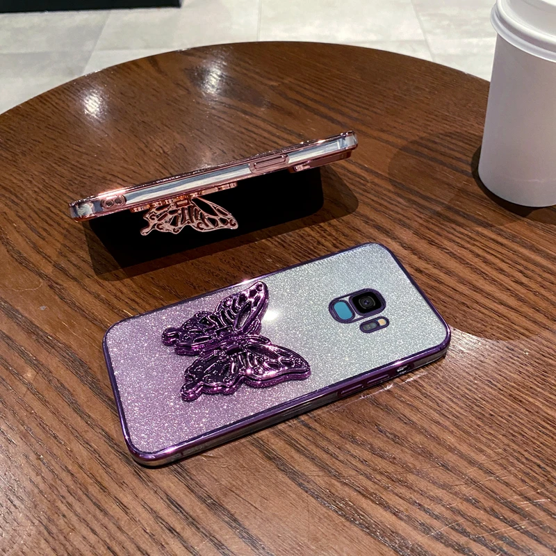 Glitter Butterfly Phone Holder Stand Cover