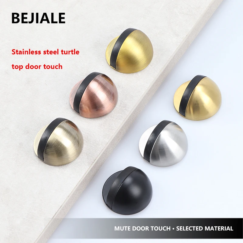 Stainless Steel Door Bump Free Punching Door Magnetic Suction Rubber Semicircle Anti-collision Suction Hardware Accessories