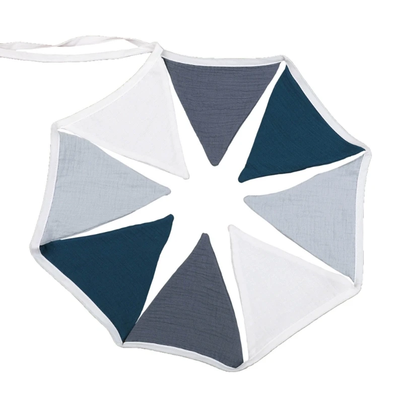 Banderole In Cotone Per Baby Shower – Ghirlanda Di 10 Bandiere Triangolari, Doppia Faccia, Colori Morandi Per Cameretta, Matrimonio E Festa