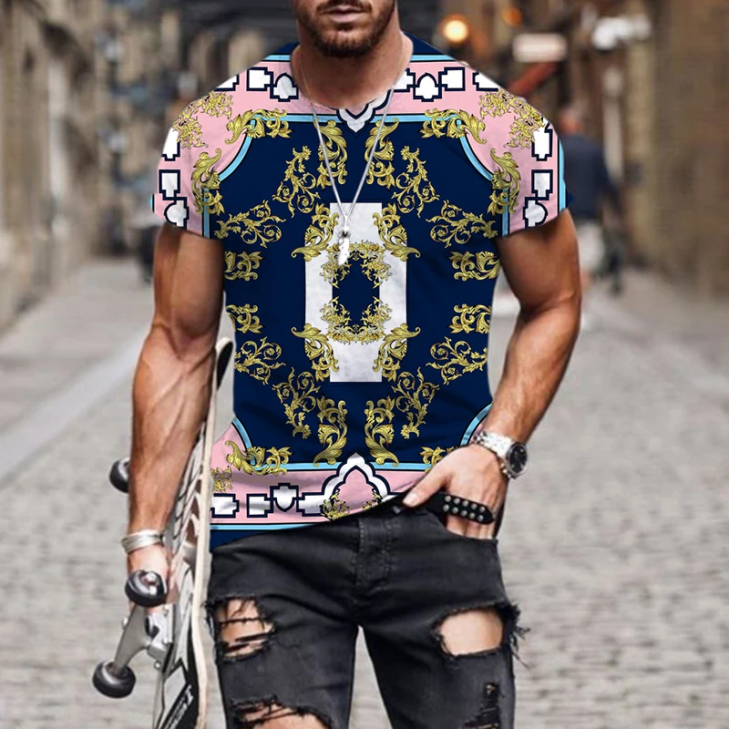 Leopard Gold All Over Print T Shirt Top Hipster Indie Men Women Summer Man INCT 