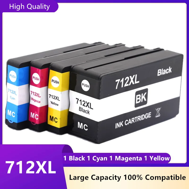 Cartucho de Tinta Remanufaturado para Hp712 para Impressora hp Designjet T210 T230 T250 T650 712 xl 712xl 3ed71a 3ed67a