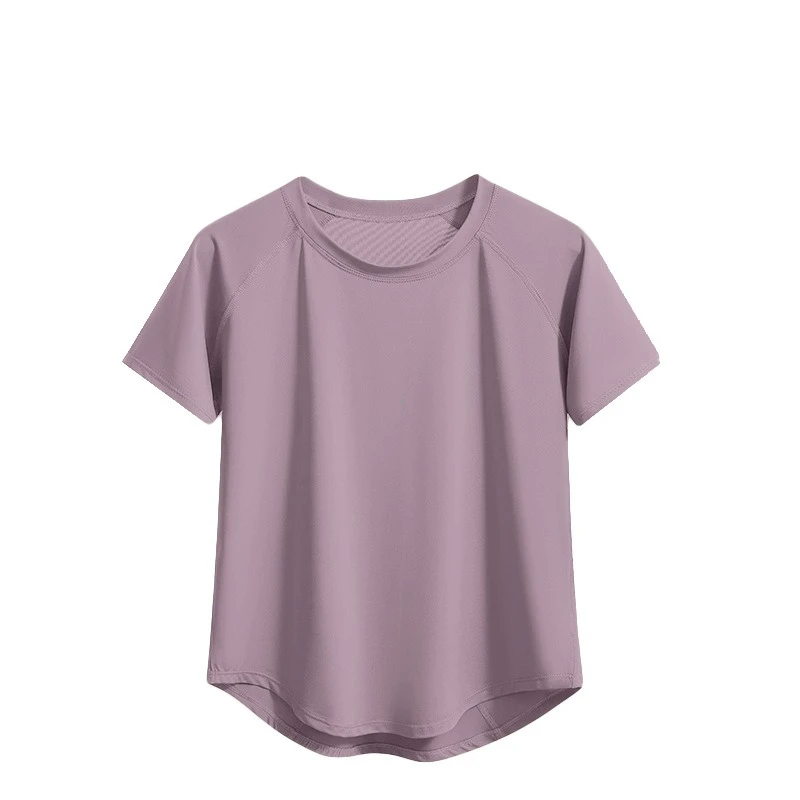 Magliette da yoga Abbigliamento sportivo Camicie da palestra da donna T-shirt da allenamento traspirante ad asciugatura rapida a maniche corte T-shirt da corsa da jogging - Image 6