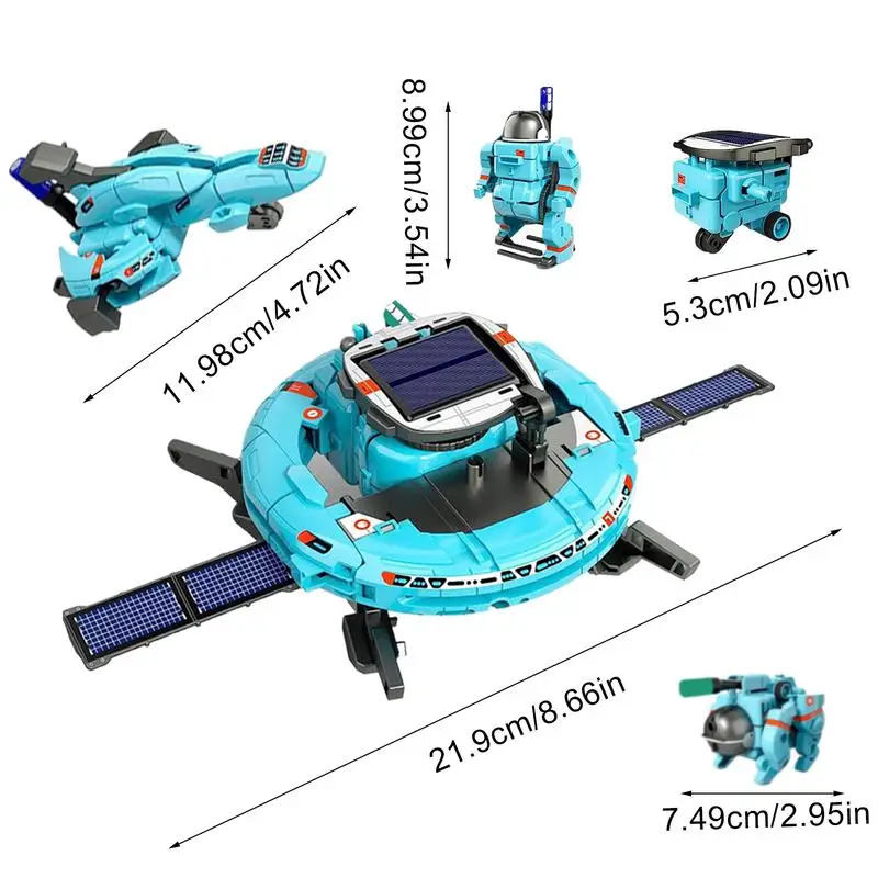 6 In 1 Solar Robot Kit Kids Educational Toys STEM Technology Learning Block Spaceship Robotics Scientific Toy Children Gifts