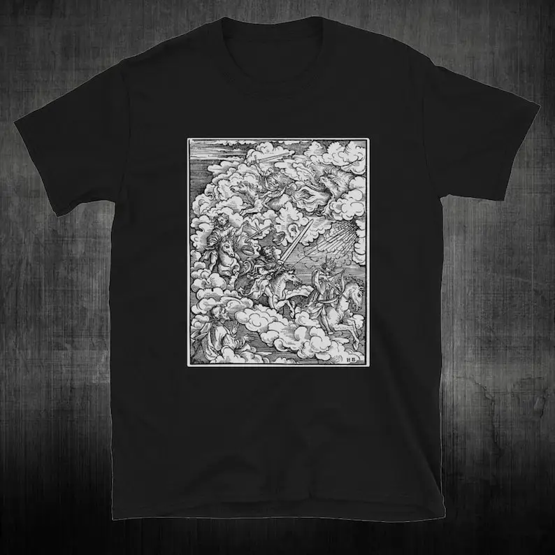 

Horses out of Heaven shirt | Albrecht Durer T-shirt, Dürer, Woodcut, Engraving, Renaissance, Gustave Dore