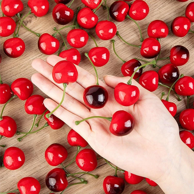 Artificial Cherry Fake Fruit Model 10/20Pcs Cake Ornament Food Photography Props Party Decor Home Table Decor Craft Decoration artificial fruits and vegetables