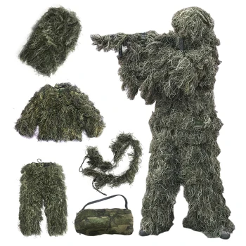 5pcs/set Camouflage Ghillie Suit Yowie Tactical Clothes Camo Suit for Hunting Paintball Ghillie Suit Men Hunting Clothes 1