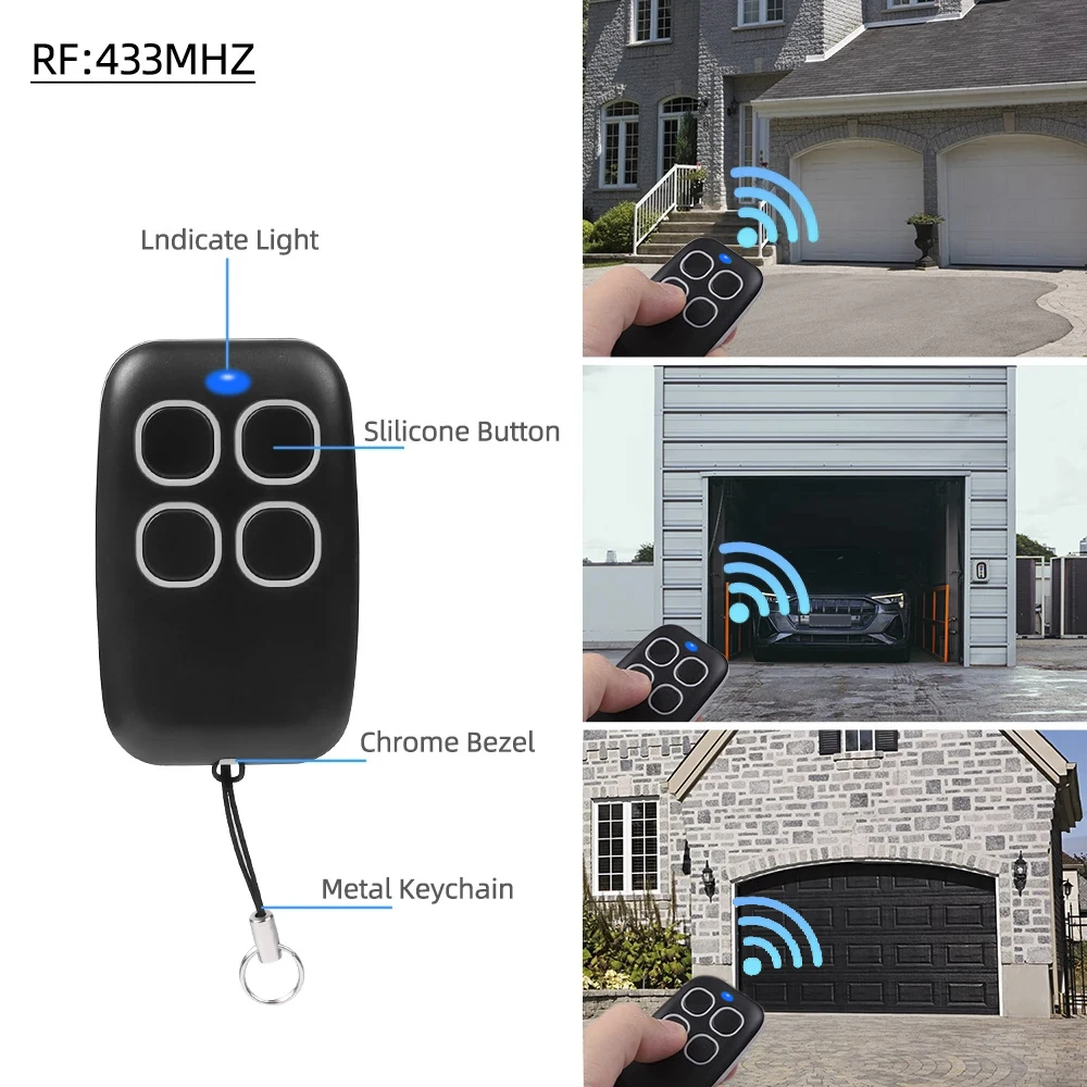 

250-913 MHZ Clone Remote Control Garage Gate Door Opener Remote Control Duplicator Clone Learning Rolling Code 433 MHZ QIACHIP