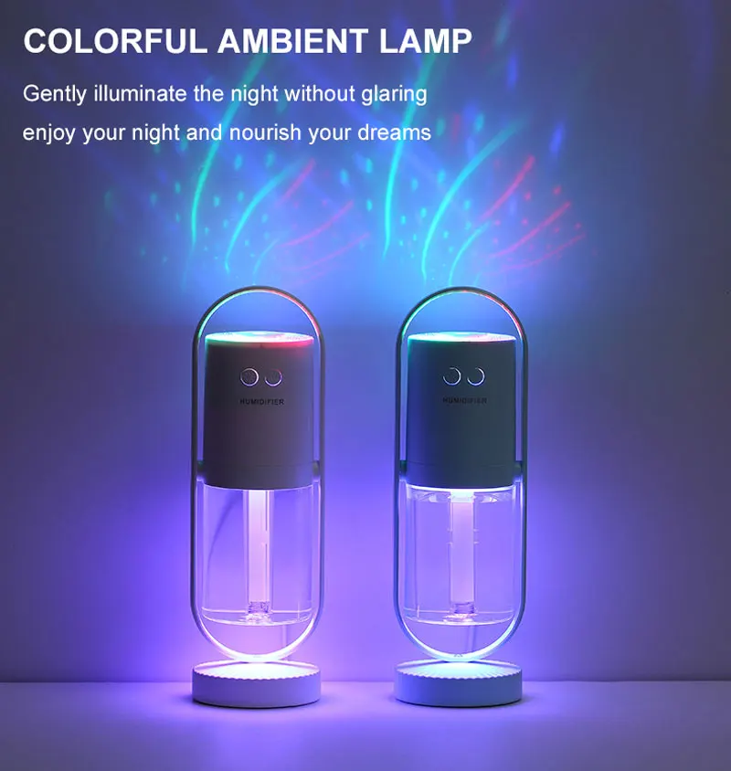 USB Night Light Humidifier Creative 200ml Ultrasonic Mist Portable Desktop Atomizer Hydrating Machine Vehicle Air Humidifier