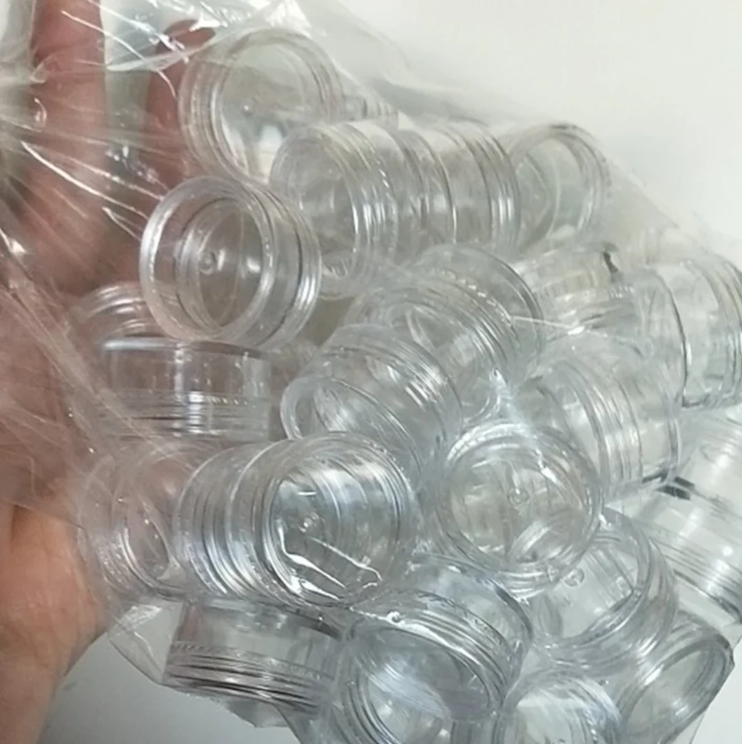 Transparent Sample Containers for Cream Mini Cosmetic 50pcs 5g Clear Jars Balm Nail Art Lip Care Skincare (Small Portable Tins)