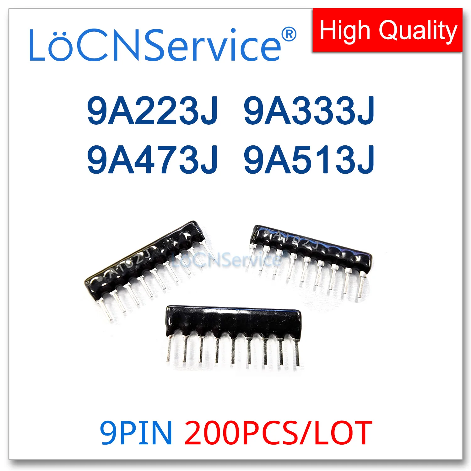 

LoCNService 200PCS 9PIN Exclusion Network Resistor array DIP 9A223J 9A333J 9A473J 9A513J 223 333 473 513 22K 33K 47K 51K OHM A09