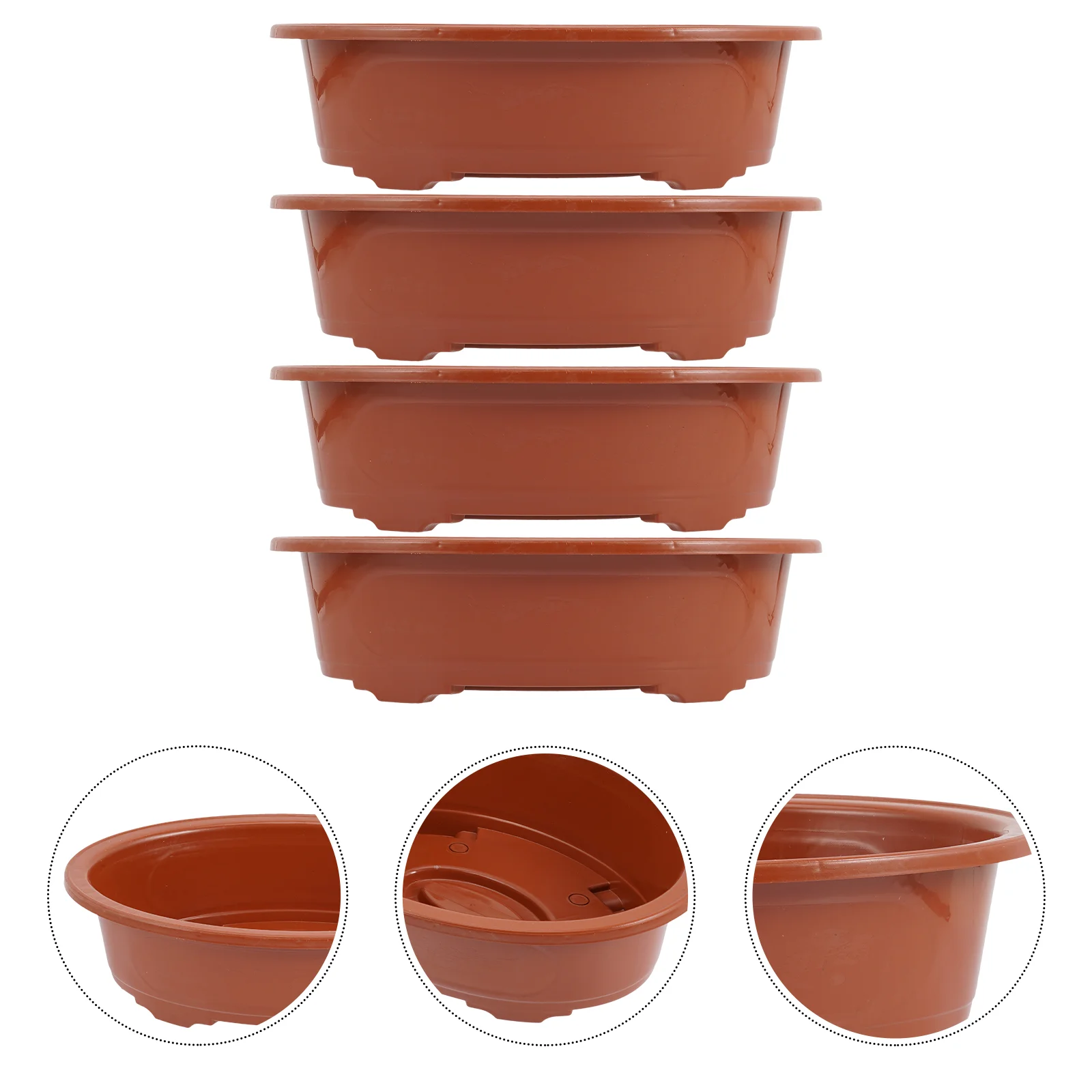 4 Pcs Flower Pots Outdoor Plants Plastic Home Bonsai Indoor Planter Flowerpots Cactus Succulent Planting Household Large