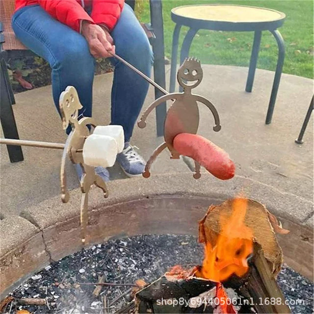 Fourchette à saucisse en acier inoxydable, rôtissoire pour hot-dog, modules de corresponlégitidrôles pour garçons et filles, gril réutilisable 4