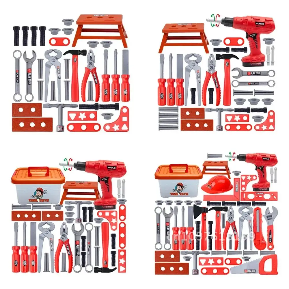 Children's Girls Set with Electric Toy Kids Drill Power Construction Toddler Toy Kit Boys Pretend Tool Child Play Tools for