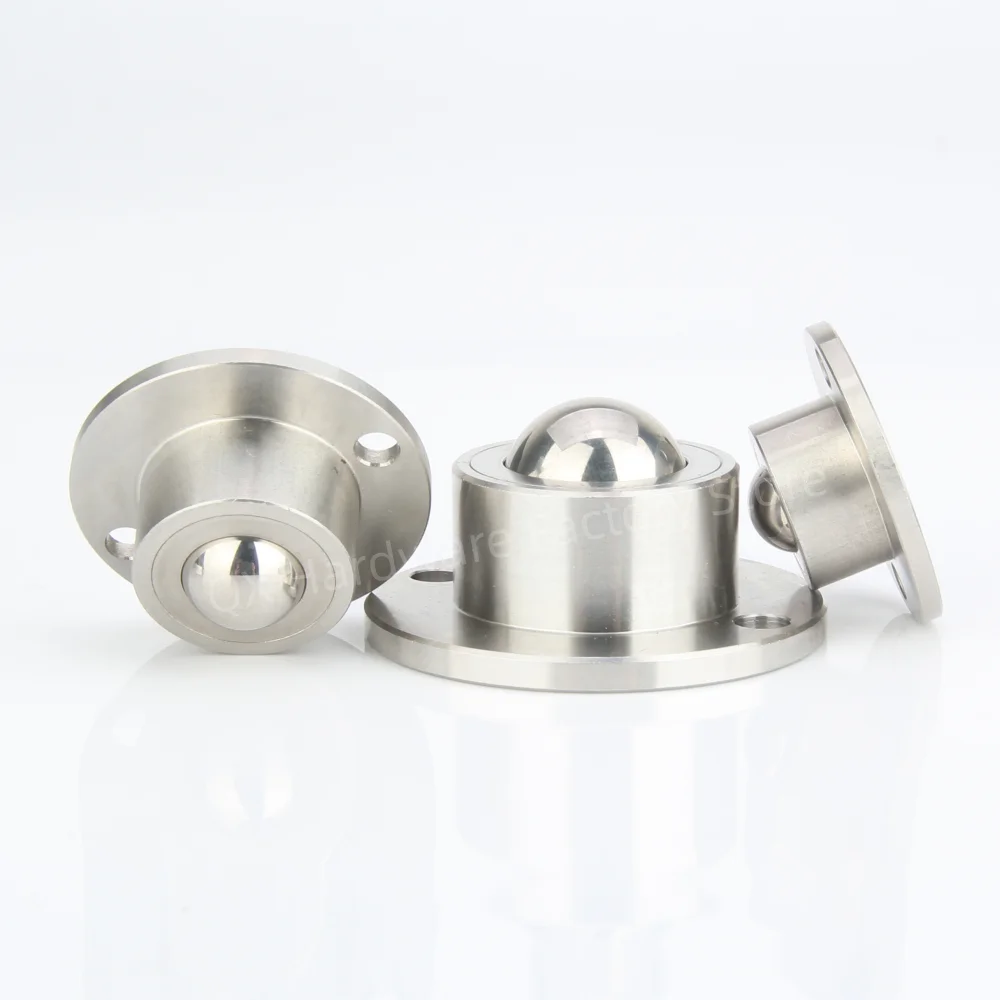 QX318 Large Stock Smooth Body All Stainless Steel Conveyor Ball Rollers with Flange Positioning Ball ball bearings