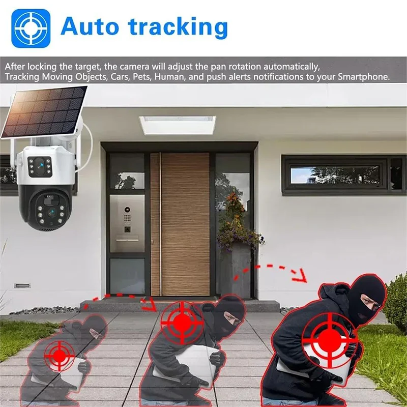߿  4G ¾籤 ī޶, PIR    ȣ,  ͸  , V380 , 6MP, 4K