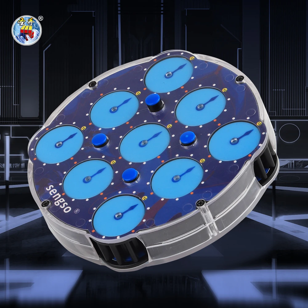 

SENGSO Magnetic Positioning Magico Clock Cubo Transparent Blue ABS Profissional Magic Clock Intelligence Gear Toys