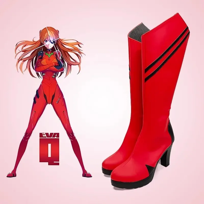 Neon Genesis Evangelion - TV Series: Rei Ayanami & Asuka Langley Soryu | Leather Combat Boots Cosplay Shoes
