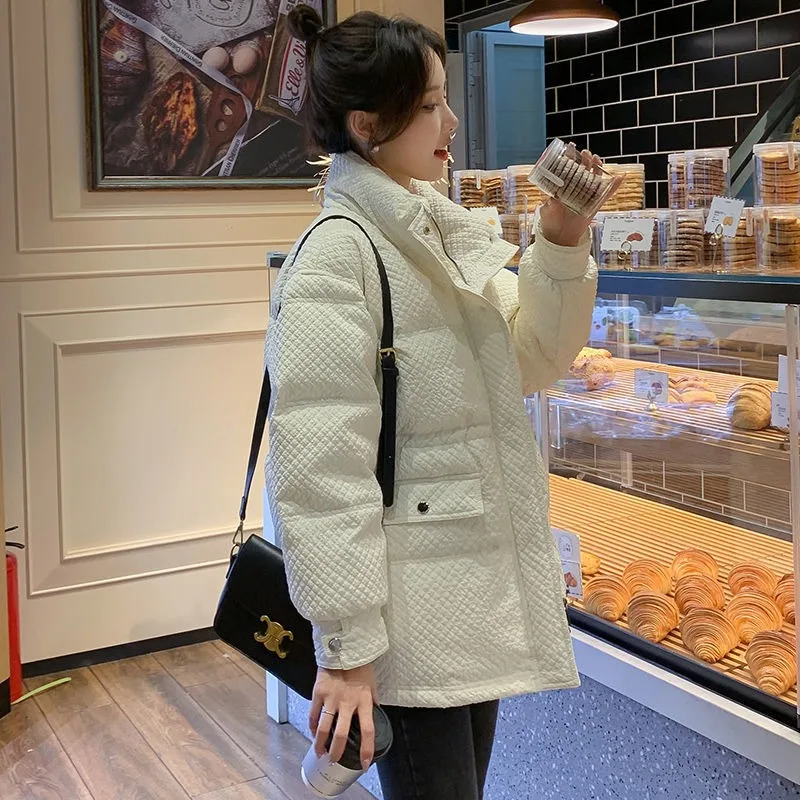 2023 New Women Down Jacket Winter Coat Female White Duck Down Parkas Mid Length Version Xiaoxiangfeng Outwear Thicken Overcoat