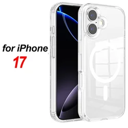 MagSafe Wireless Charging Magnetic Case - Shockproof Transparent Shell and Clear Cover (For iPhone17)