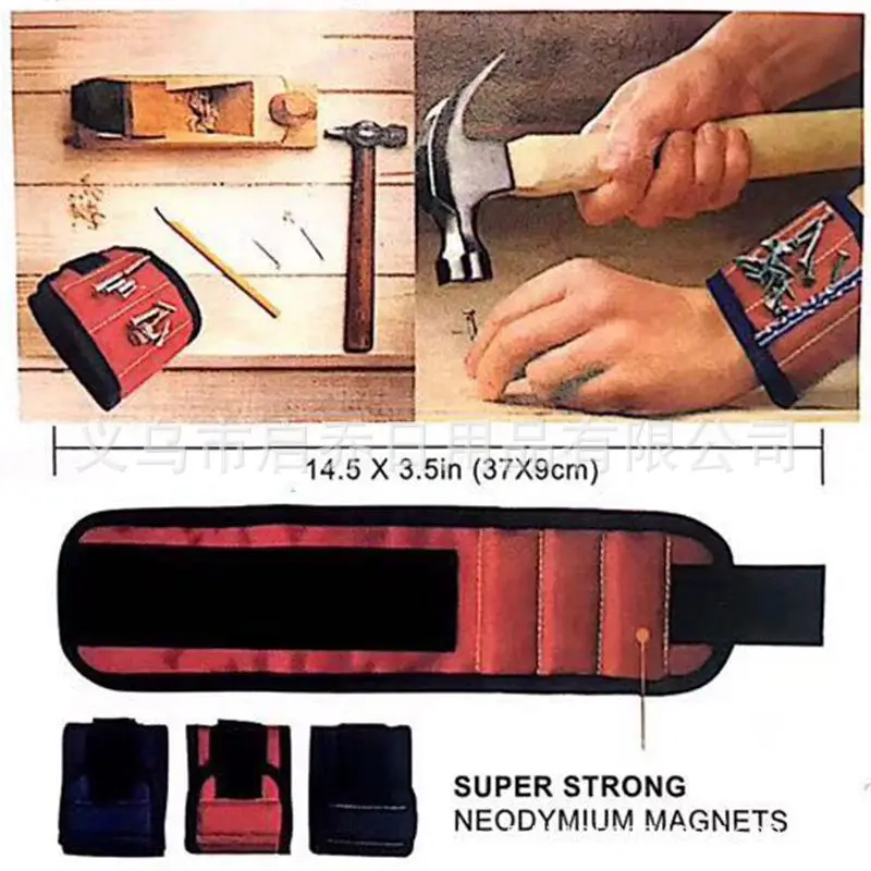 

Magnetic Wrist Support Band with Strong Magnets for Holding Screws Nail Bracelet Belt Support Chuck Sports Magnetic Tool Bag