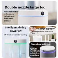 5L Large Capacity Double Spray Air Humidifier Usb Desktop Home Silent Bedroom Office Night Light Digital Display Humidifier 2