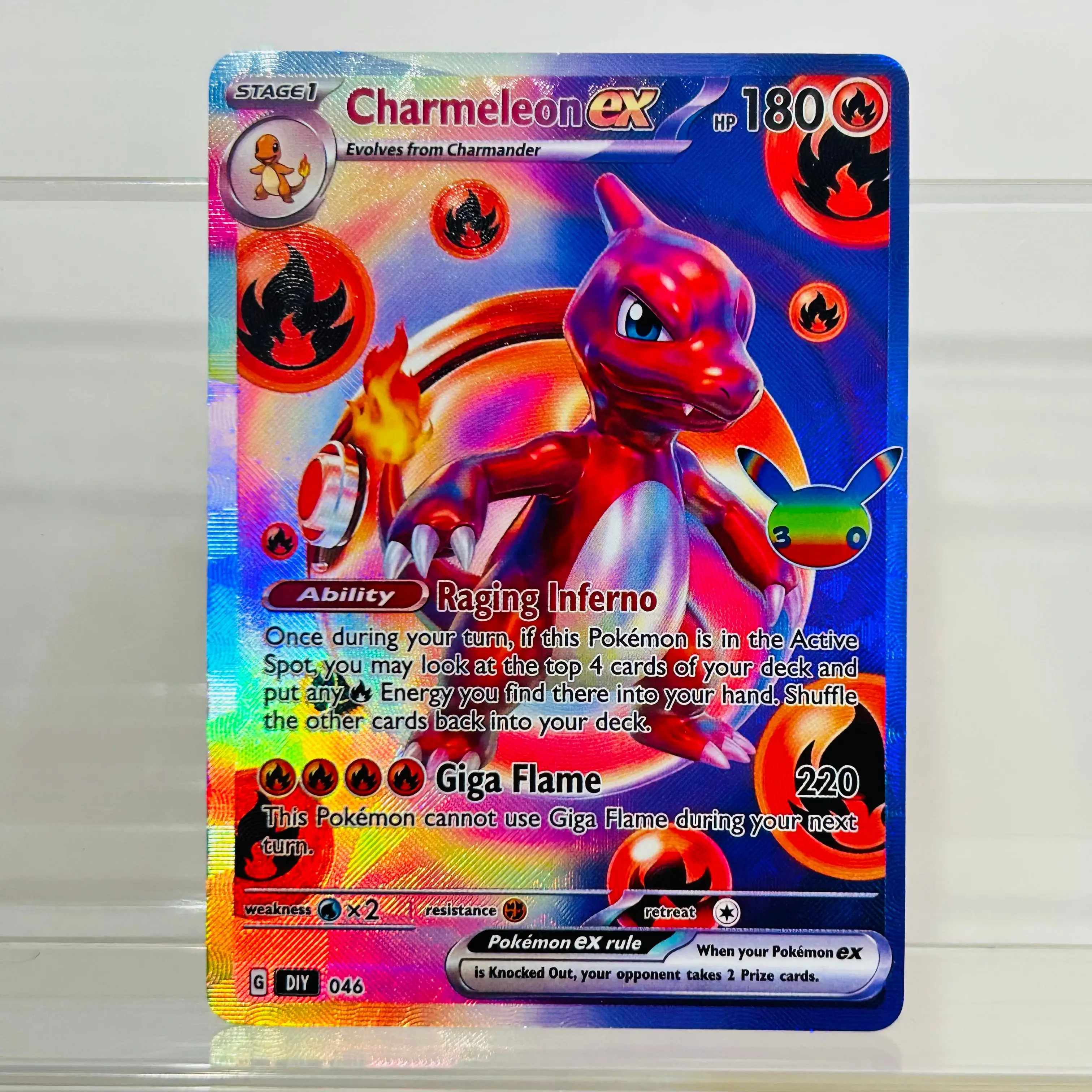 Holographic Texture Premium Anime Collectible Card - Squirtle ex 052 English Version