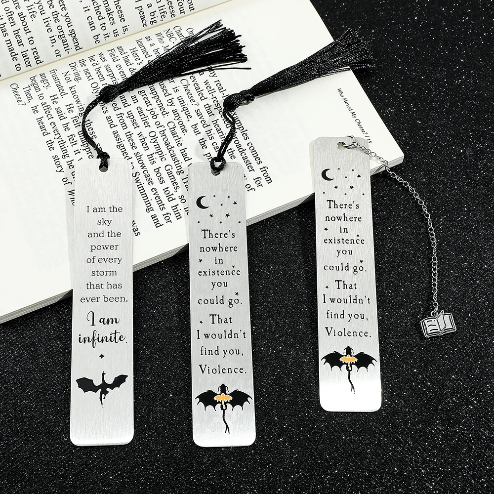 Elegant Fourth Wing Bookmark Set in Premium Black Gift Box (2 Pieces)