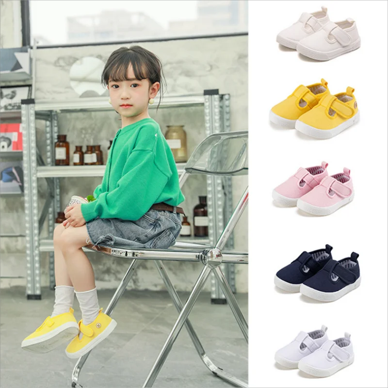 

Baby Canvas Shoes Girls Boys Spring Atumn Toddler Children Barefoot Soft Sole Outdoor Tennis Fashion Kids Sneakers