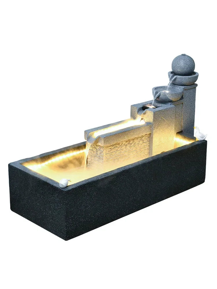 

Hxl European Style Water Fountain Decoration Lucky Landscape Courtyard Fish Pond Humidifying Decoration