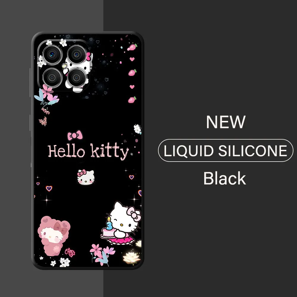 thumbnail image 1 of Hello Kitty Lovly Case For Honor 90 Lite 8X 20 70 X8 X8A X9a X7 X6 50 Magic5 Pro 4 Black Soft Phone Funda, 1 of 5