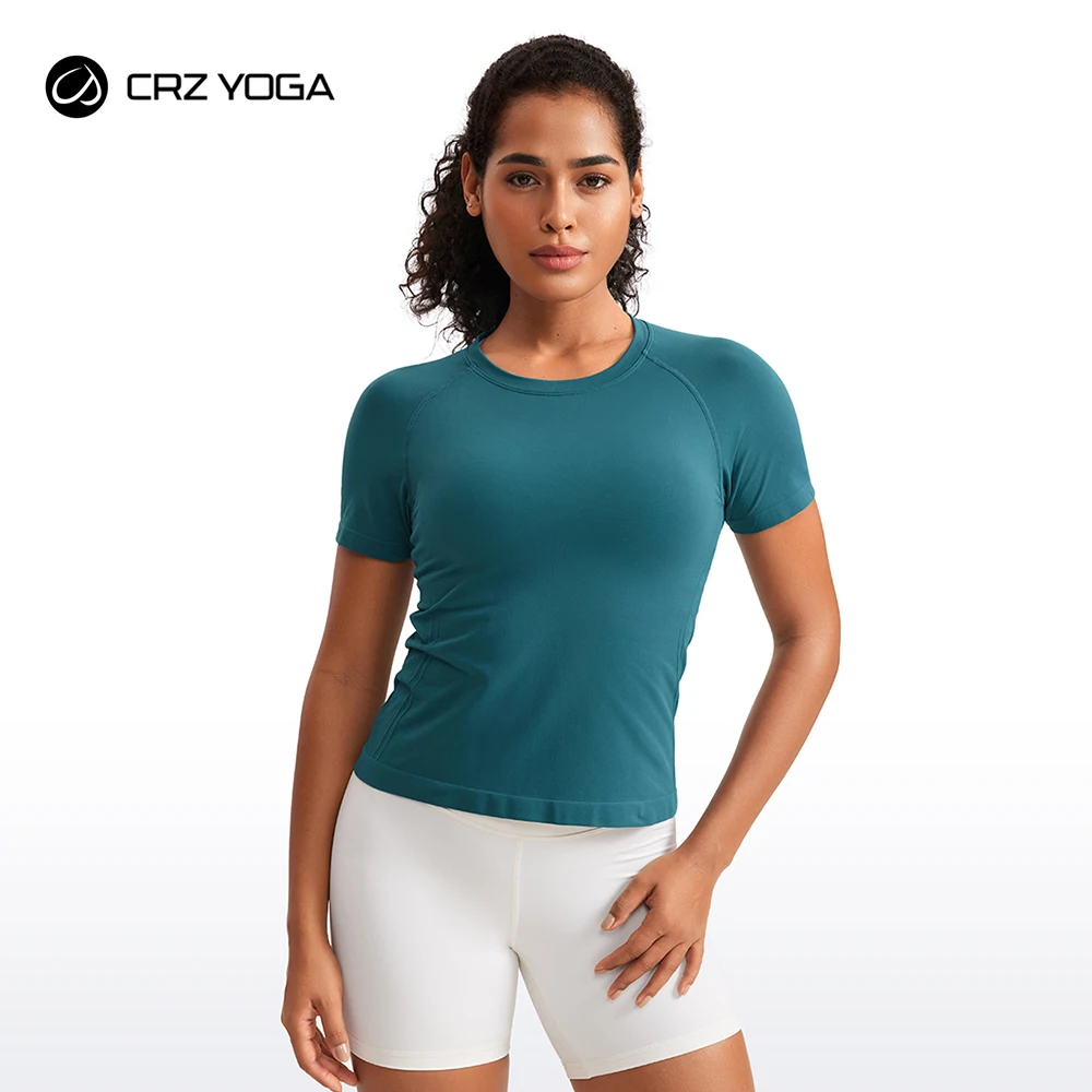 Crz Yoga Women's Workout Tops Short Sleeve CRZ YOGA Pima