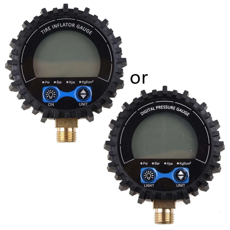 

Digital Gas Pressure Gauge with 1/4'' NPT Bottom Connector & Rubber Protector Rang to 200psi Accuracy 1% .F.S. Durable