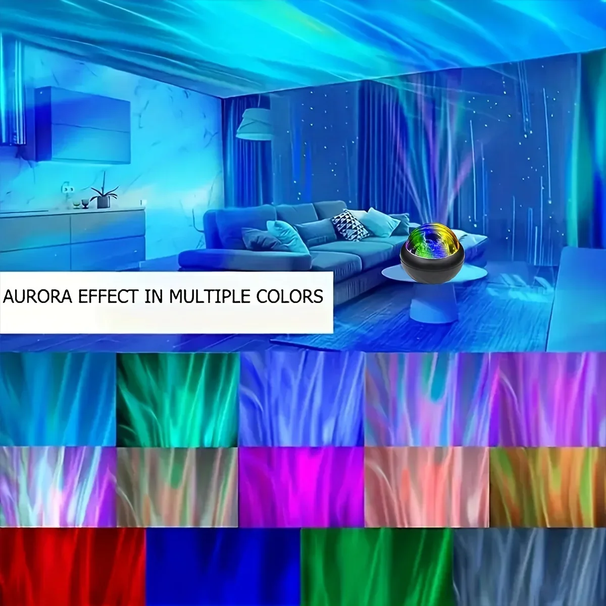 Mystic Aurora LED Sphere - USB Remote Control, Adjustable Brightness Christmas Decoration, Multi-color Northern Lights Projector