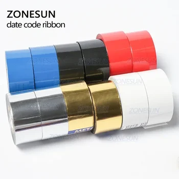 ZONESUN Thermal ribbon of ribbon printing machine, 30*100m, date printing ribbon for plastic and paper(5roll/lot) 1