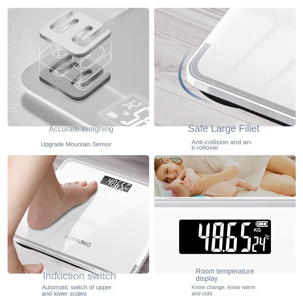 Bluetooth Body Fat Scale Intelligent Accurate Weight Measurement Body Fat Scale Rechargeable Simple Electronic