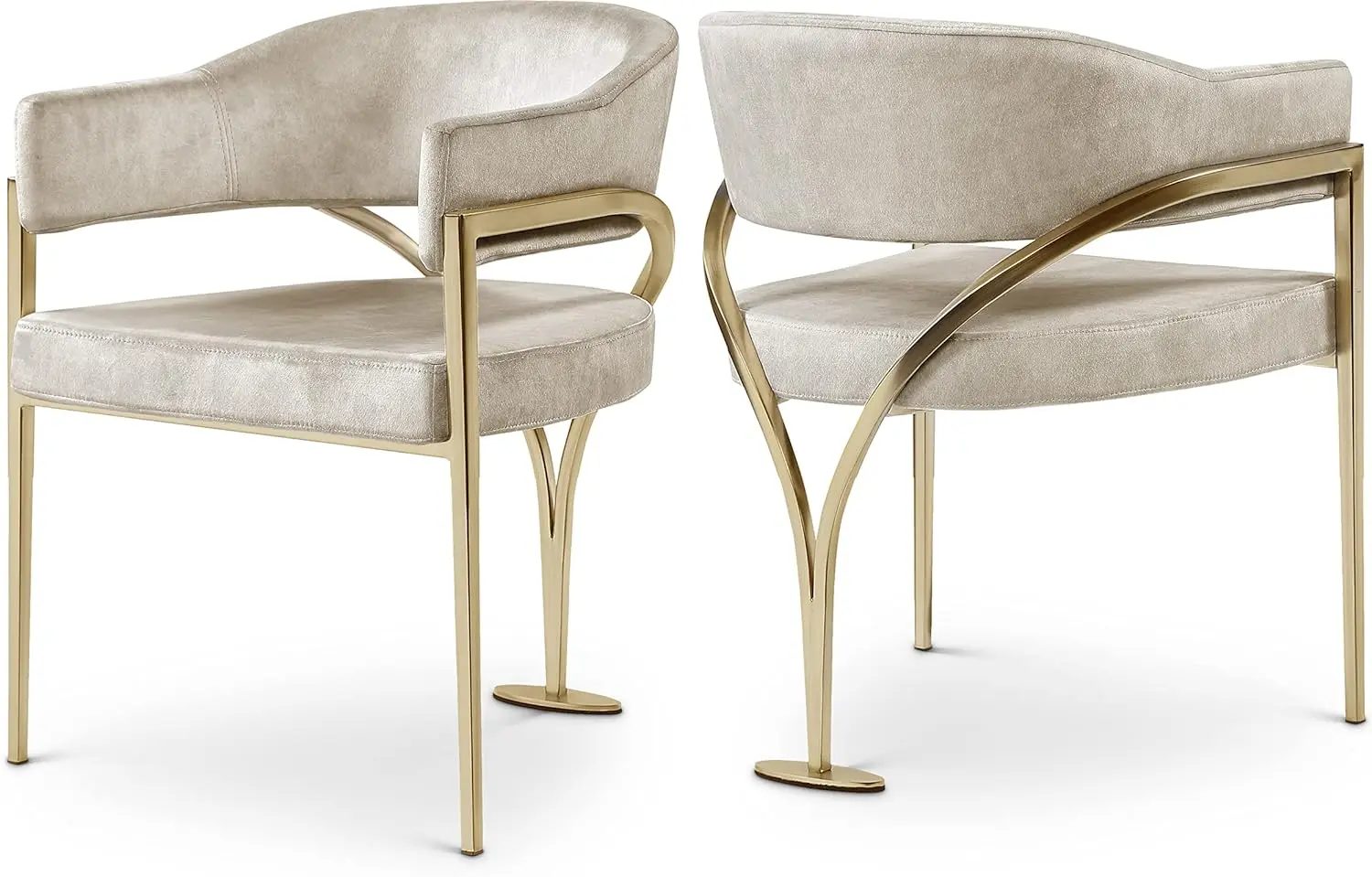 

Мебель меридиан, Современная коллекция Madelyn | Современный обеденный стул с мягкой обивкой и матовой металлической рамой, набор из 2, камень