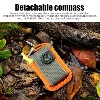 Survival Kits Camp Fishing Set Bags Includes Line Saw Paracord Pin Return Pin Whistle Flashlight Hiking Buckle Storage Bag Etc 4