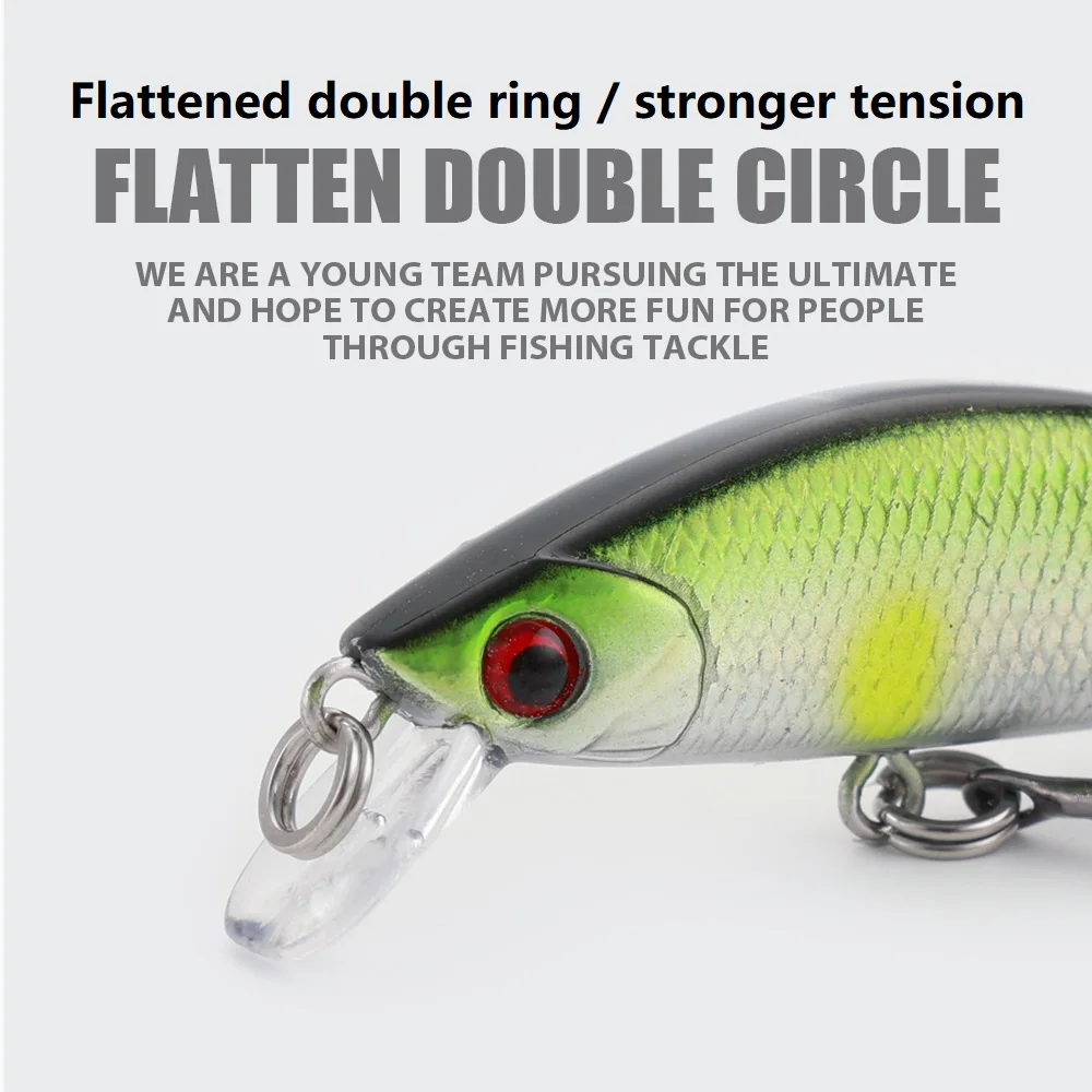 Minnow Fishing Lure 55mm/5.5g Sinking Wobbler Jig Hard Bait 3D Eyes Treble Hook bass Pesca SwimBait Fishing Tackle 1pcs