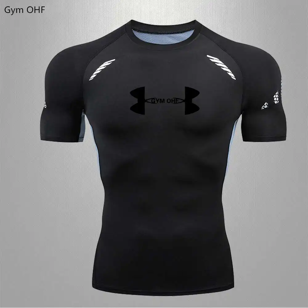 Compression T Shirt Sport T Shirt Running T Shirts Running T Shirt T-Shirt Men Gym Compression Sport Shirt Breathable Dry Fit Top Fitness Training Running T Shirts Rashguard Jiu Jitsu Sportshirts