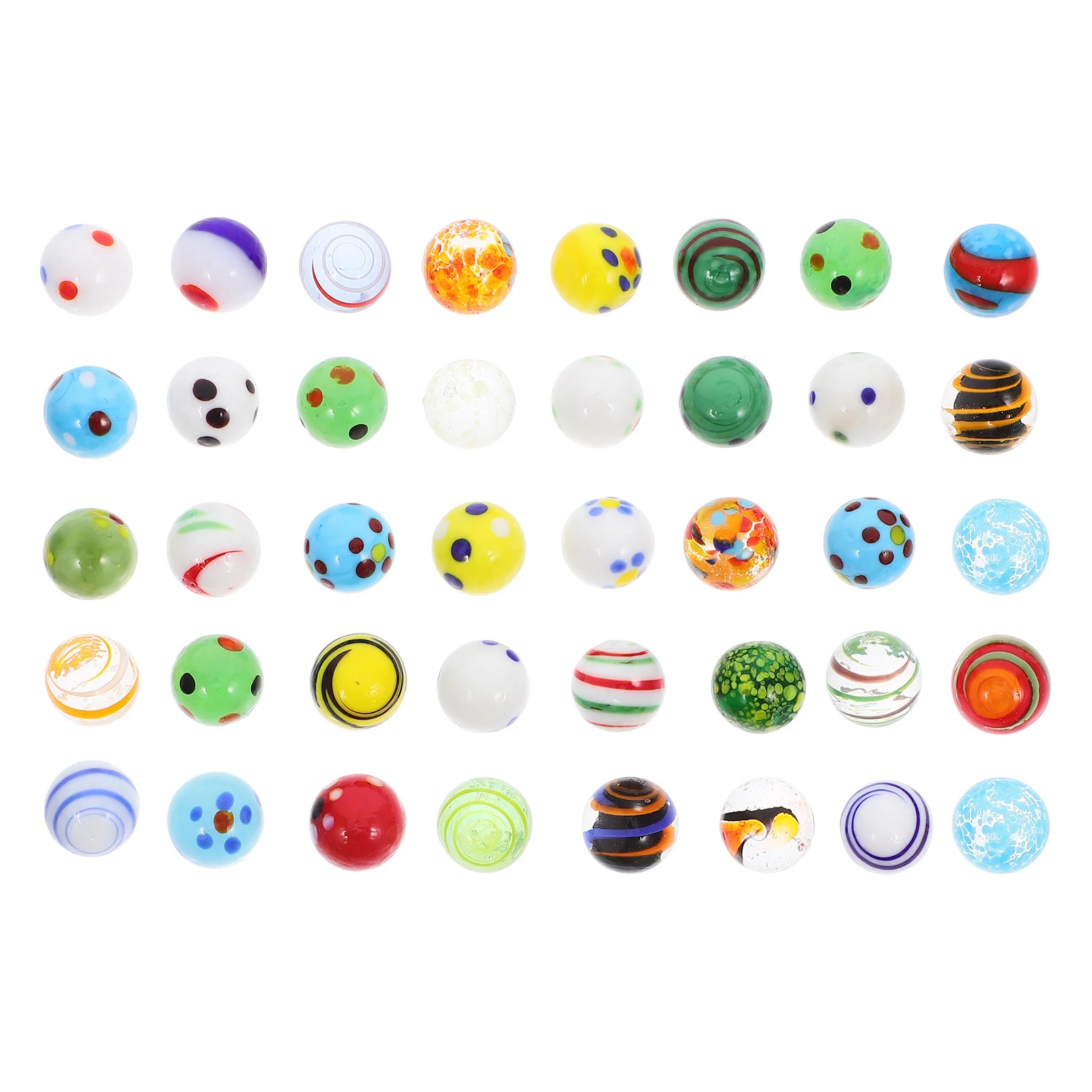 

38 Pcs Glass Bead Marbles for Butterfly Feeder Colored Beads Round Game Garden Balls Ornaments Decorative