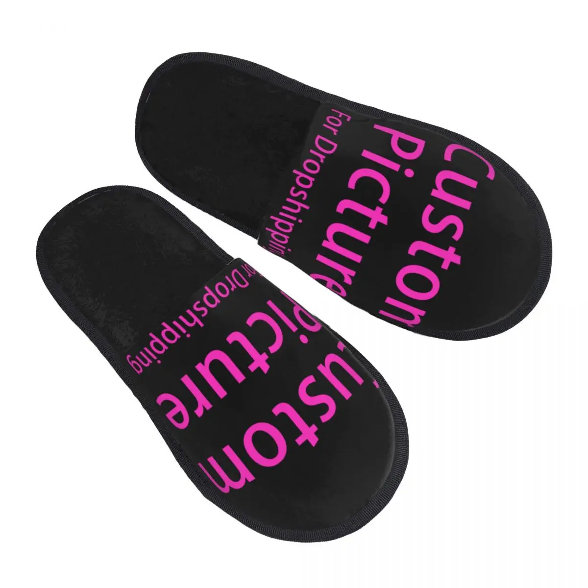 Personalized Custom Photo Logo Comfort Scuff Memory Foam Slippers Women Customized DIY Print Hotel House Shoes