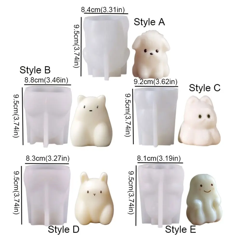 3D Dog Milk Pudding Mold Cartoon Silicone Mousse Cake Molds Handmade Non-stick Rabbit Bear Ice Cream Mold