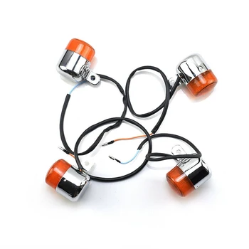 4 Pcs Motorcycle Turn Signal Lights 12V Amber Flasher Indicator Motorbike Accessories For HONDA Z50 MONKEY CHALY DAX ST50 ST70 1