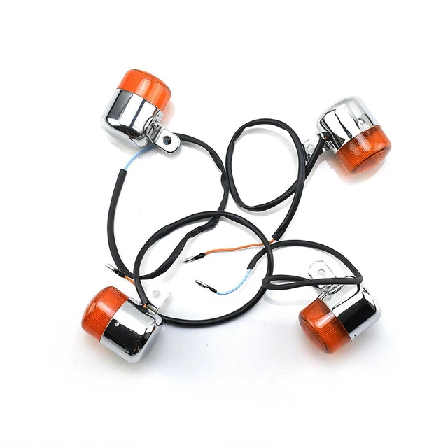4 Pcs Motorcycle Turn Signal Lights 12V Amber Flasher Indicator Motorbike Accessories For HONDA Z50 MONKEY CHALY DAX ST50 ST70 1