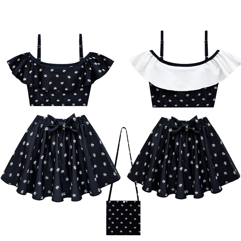 

Adorable Baby Girls Swimsuit Wednesday Family Bikini Children Summer Fashion Beach Teens Two-pieces Swimwear For Kids Clothing