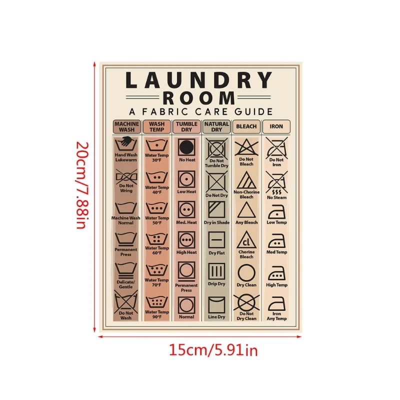 Laundry Symbols Guide Magnet Laundry Magnets for Washing Machine Instructions