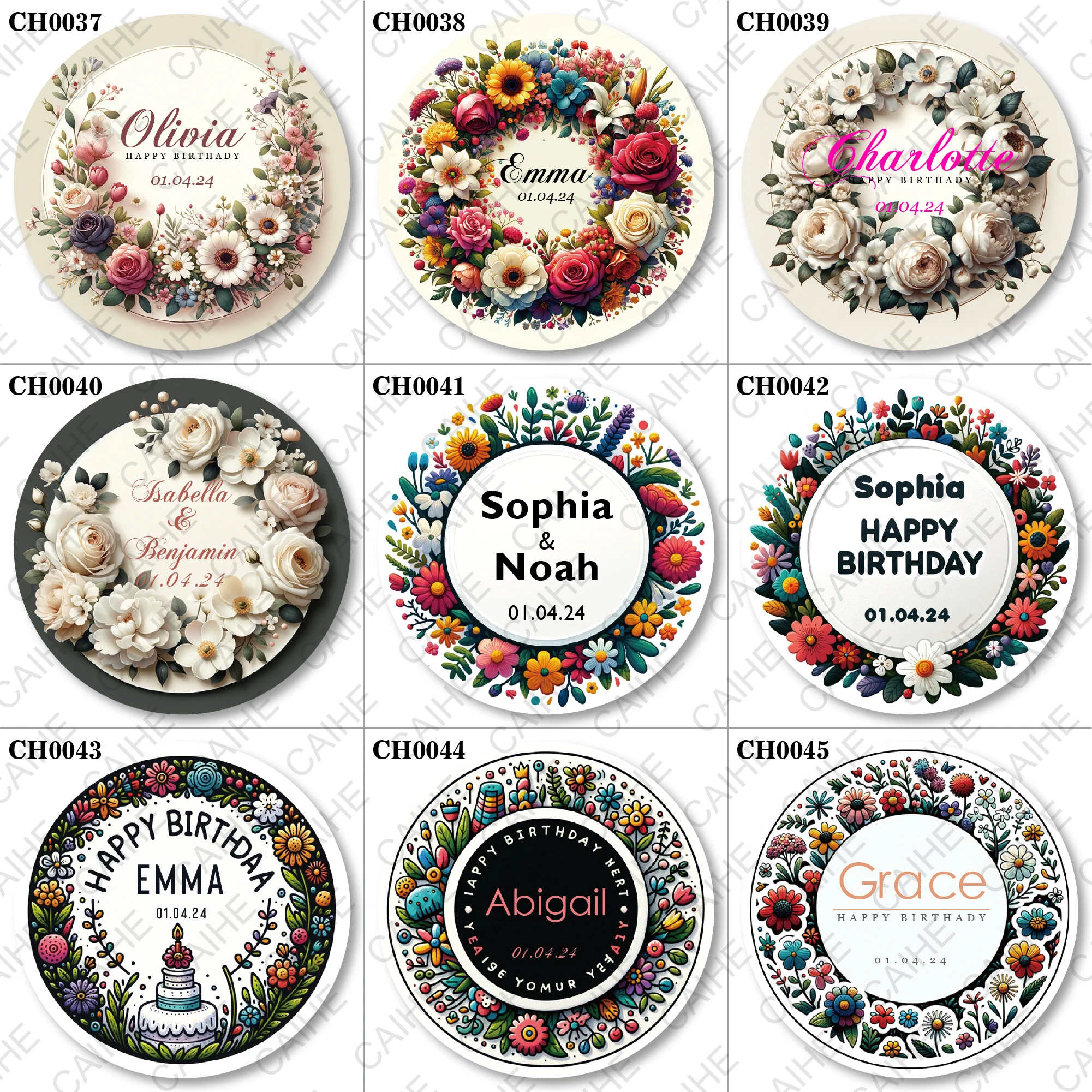 100PCS 3cm 4cm 5cm 6cm 7cm 사용자 정의 스티커 및 사용자 정의 로고/웨딩 스티커/자신의 스티커 디자인/맞춤 스티커