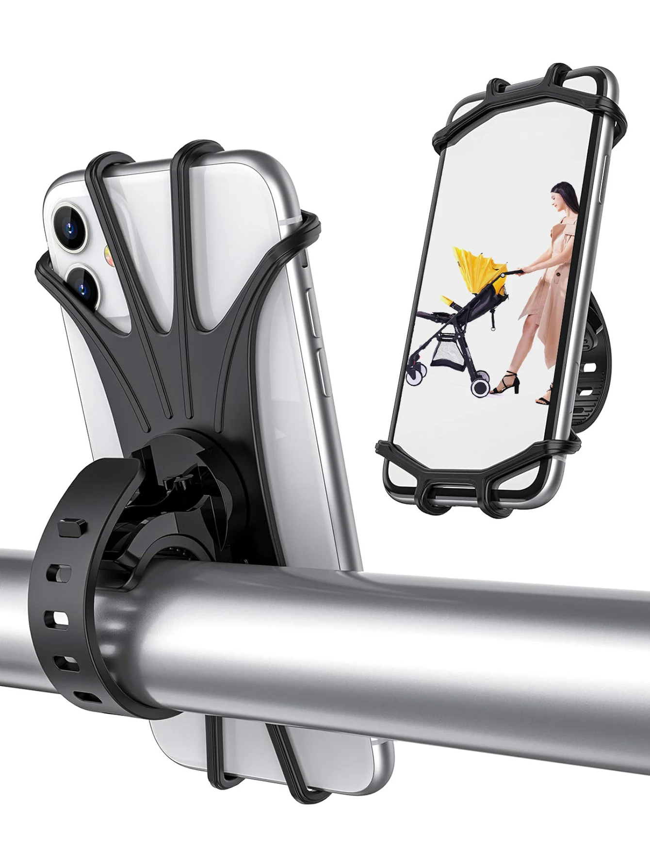 Description Picture 2 of itemBaby Stroller Accessories Mobile Phone Holder Rack Universal 360 Rotatable Baby Pram Cart Phone Holder for iPhone Gps Device