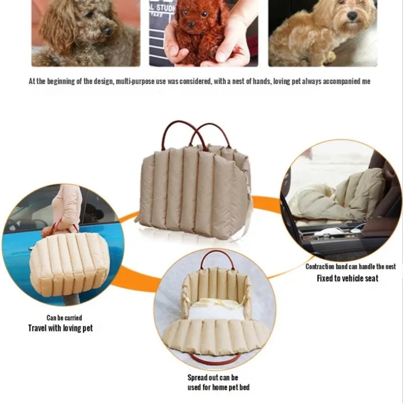 Fashionable Comfortable Pet Travel Portable Handbag Cat Dog Kennel Cage Cushion Car Dual Use Winter Warmth Car Dog Carrier Bag